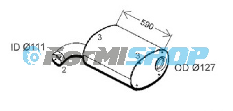 41210652-AS tlmič výfuku oválny Iveco Stralis, Eurostar, Eurotech 