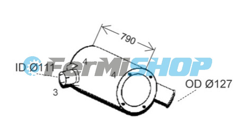 510.7082 tlmič výfuku (okrúhly) Iveco Stralis, Eurostar, Eurotech Cursor Euro 3