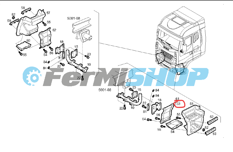 5802094096 držiak stupačky ľavý Iveco Stralis