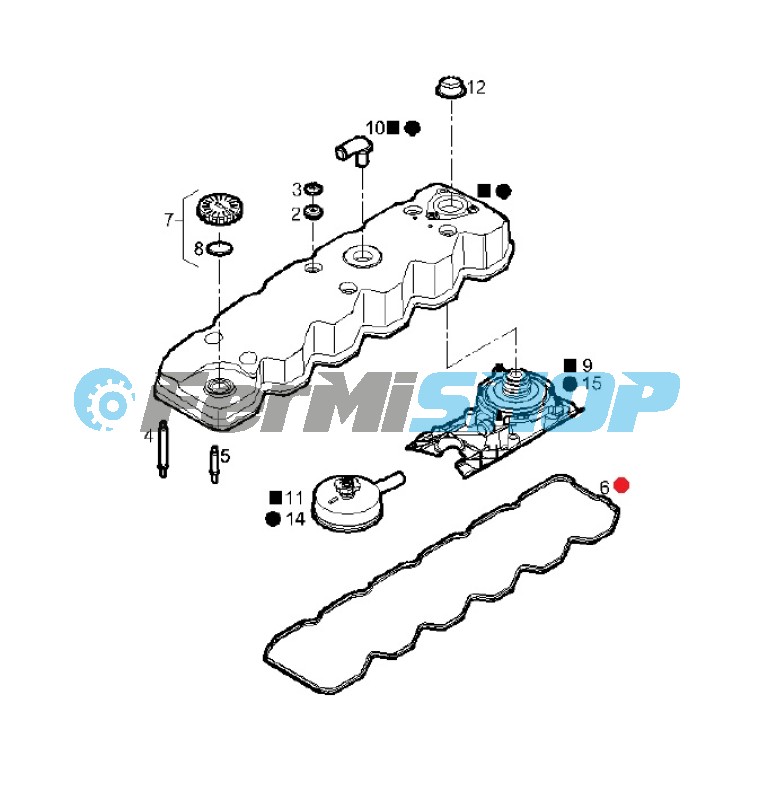 20102.17 tesnenie veka ventilov horné TECTOR E18-28