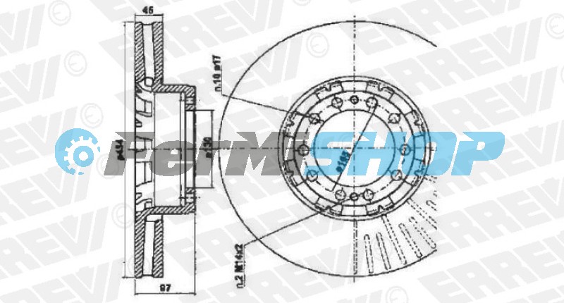 960500 kotúč brzdový predný Iveco Bus, RVI